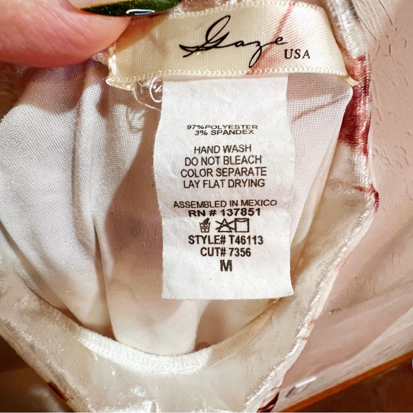 Y2K Crushed Velvet Floral Mock Neck Top Womens M Dark Romantic Fairy Goth Tank - Picture 4 of 5